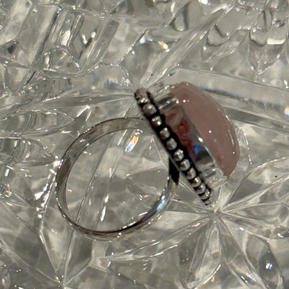🆕 Genuine Rose Quartz Ring in 925 Sterling Silver – Size 7 🆕 - Picture 4 of 9